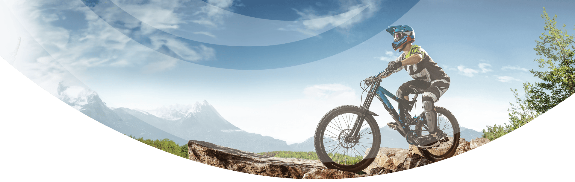 man mountain biking