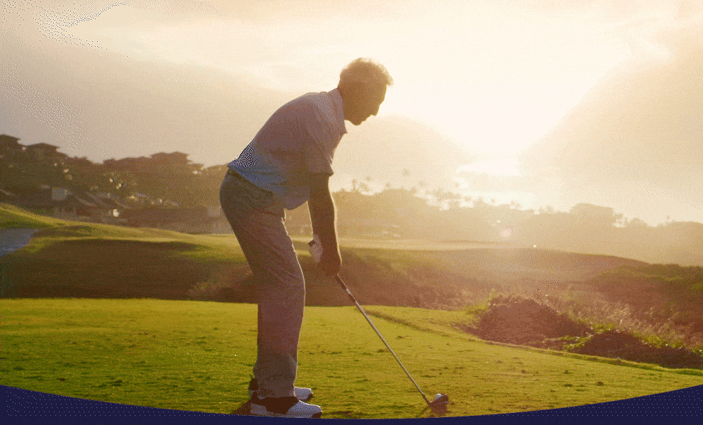 Man playing golf