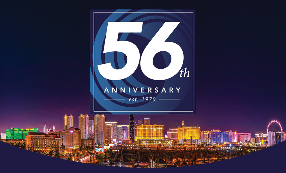 56th Anniversary logo and photo of Las Vegas