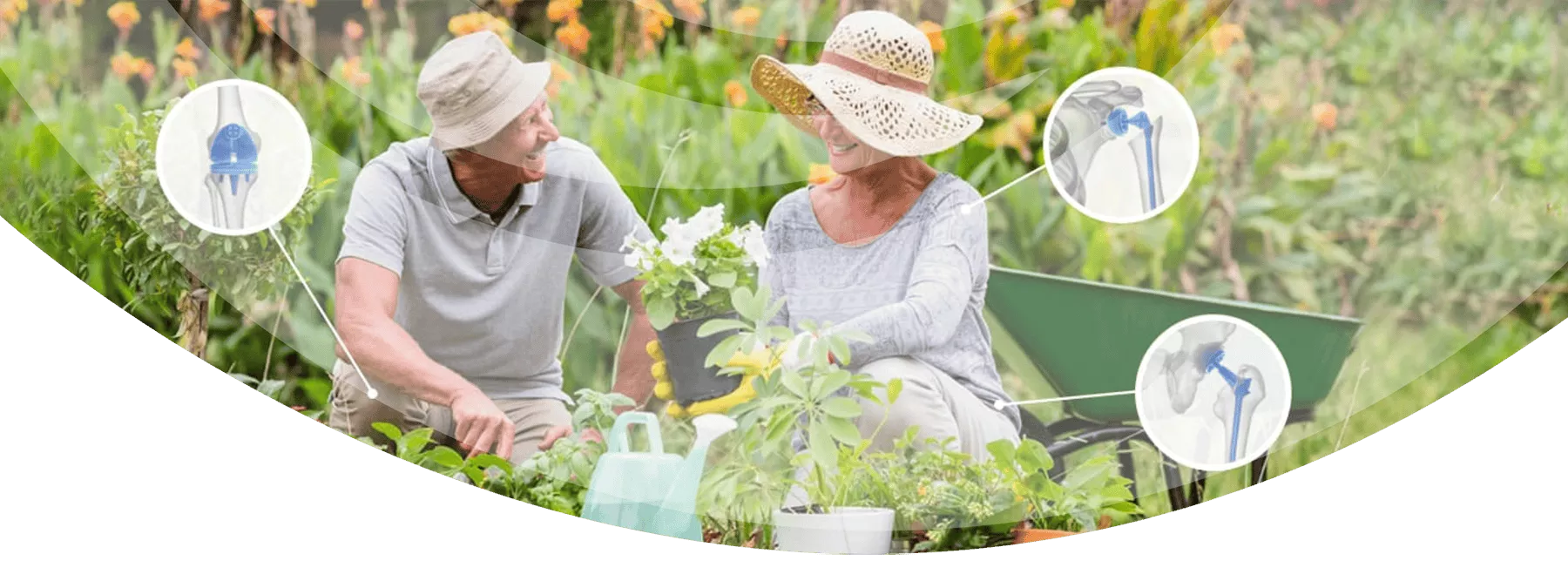 older couple gardening together